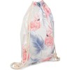 styleBREAKER transparenter Turnbeutel mit Flamingo und Palmen Print, wasserabweisend, Sportbeutel,