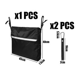 1 Piece of Wheelchair Storage Bag, 2 Pieces of Hanging Buckles, Wheelchair Side Bag, Shopping Cart Replacement Bag, Hanging Wheelchair Bag, Multifunctional Wheelchair Bag
