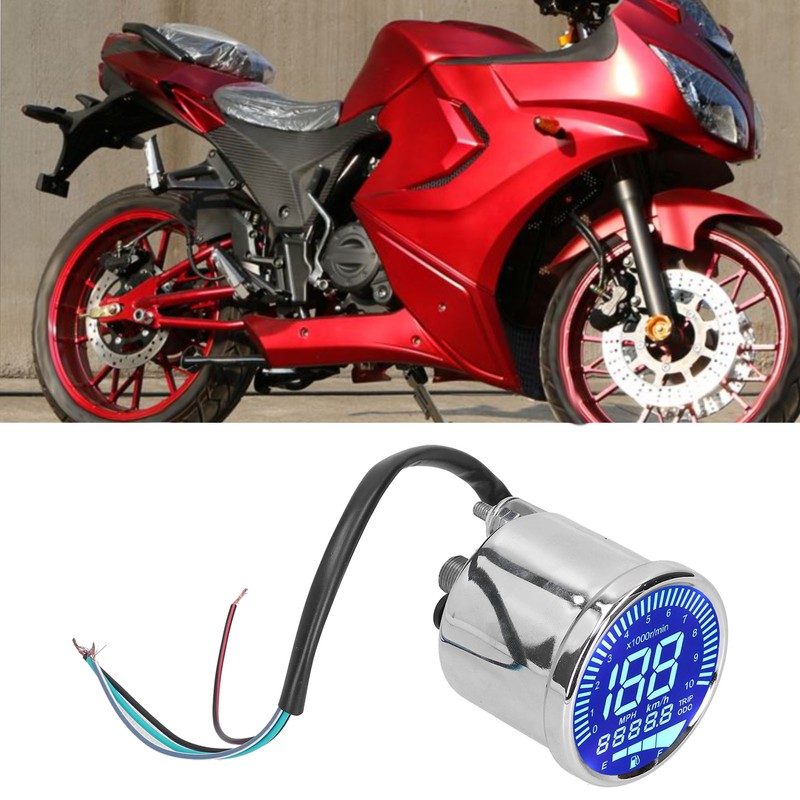 Speedometer 0‑160KM/H LCD Digital LED Speed Gauge for Motorcycle 12V