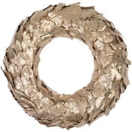 Gold Layered Leaves Christmas Wreath 15.5-Inch Unlit