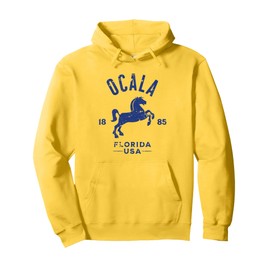 Ocala Florida USA Horse Capital Distressed Equestrian Design Pullover Hoodie