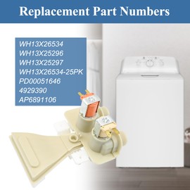 WH13X26534 Washer Water Inlet Valve, WH13X25296 Compatible with ge Washer Parts, WH13X25297 Replace PD00051646 4929390 AP6891106 for GTW220ACK1WW GTW335ASN1WW GTW335ASN2WW HTW240ASK6WS GTW330ASK1WW