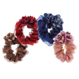 OHPHCALL 4pcs Hair Scrunchies for Women Ponytail Holders Stylish Hair Accessories for Daily Wear and Parties Comfortable Material