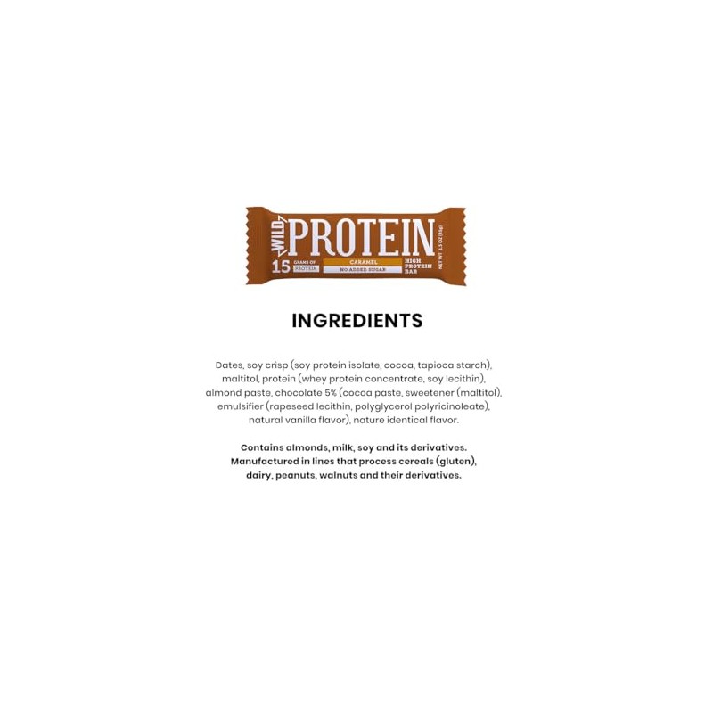 Wild Protein Barras altas en protena Sabor caramelo Pack de