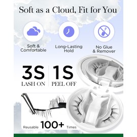 BEYELIAN Portable All-In-One Box Magnetic Eyelashes with Applicator Kit, Reusable Manga False Lashes, No Glue Needed Soft Magnetic Lashes for Eye MAGIC-YT40 (Lightweight & Comfortable)