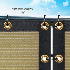 Houssity Zip Cable Ties and 3' x 6' Balcony Deck Fence Privacy Screen Cover Panel Shade Cloth Fabric for Chain Link Fence Patio Pool Railing Porch Playground Yard Garden Dog Kennel Coop (Beige)