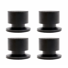 Flushbay 4-Piece Set Insulator Spikes Alloy+Brass Speaker Spike Holder Height Adjustable Insulator for Speaker Audio Sound Quality Improvement (Black)