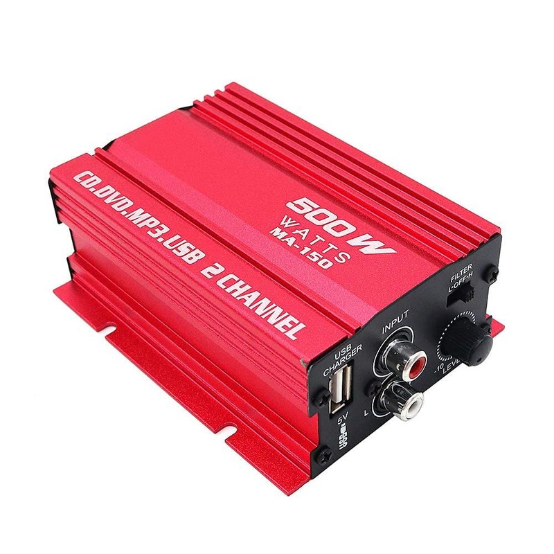 Fasizi MA150 12V Mini 2CH HiFi Stereo Car Power Amplifier