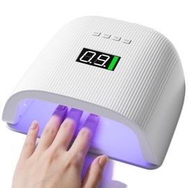 Rechargeable LED Nail Lamp, 72W Professional UV Nail Light for Gel Polish with 4 Timers & Smart Sensor, 24 PCS Powerful Lamp Beads, LCD Display UV Dryer for Hard, Extension & Acrylic Gel Fast Curing