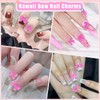 Kikonoke 420PCS Bow Nail Charms Kit with Half Pearls, 3D