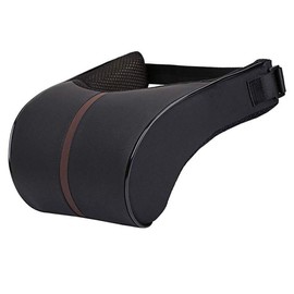 HomDSim Car Seat Neck Support Pillow,PU Soft Leather + Memory Foam,Head Support Pillow Cushion Pad for Driving Headrest Relax,with Adjustable Strap