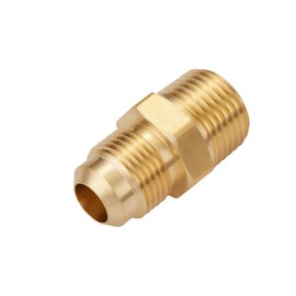 Litorange 3 PCS Metals Brass Couples Tube Fitting Half Union Gas Adapter 1/2" Flare x 1/2 Inch NPT Male Pipe Connector