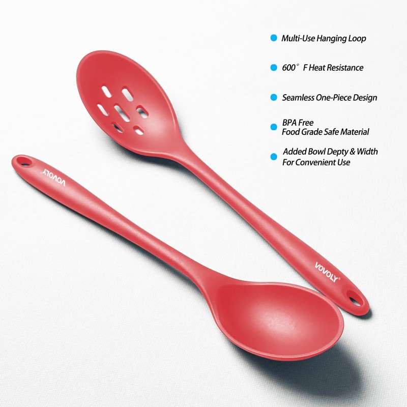 Silicone Spoons for Cooking - Extra Large Kitchen Spoons for
