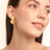 Gold Dangle Earrings with Brushed Finished Twisted Heart Shape Push
