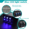 Twidec/Marine Rocker Switch Box Waterproof 12V 3 Gang Blue LED