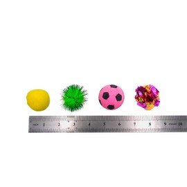 PET SHOW Pack of 30pcs Cat Toy Balls Set Interactive Pompoms Kitten Toys Golden Thread Ball Paper Balls Quiet Indoor Outdoor Footballs Play Activity Chase Training