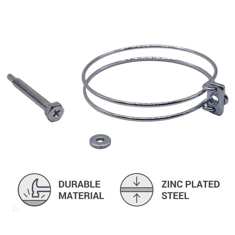 SKIR'CO (2 pcs) Adjustable Double Wire Hose Clamps 55-60 mm,