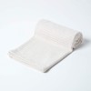 HOMESCAPES - 100% Organic Cotton Waffle Throw - Natural -