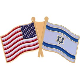 100Pcs America US Israel Flag Lapel Pins Bulk - Metal United States Israeli flag Pin Badge Brooch Souvenir Jewish pins