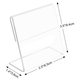 30 pack Small Acrylic Sign Holder 2.5 x 3.5 Inch,Mini Food Sign Labels for Party Buffet,L-Shape Name Card Display Holder,Clear Acrylic Sign Display Holder for Office, Store, Restaurant - Vertical