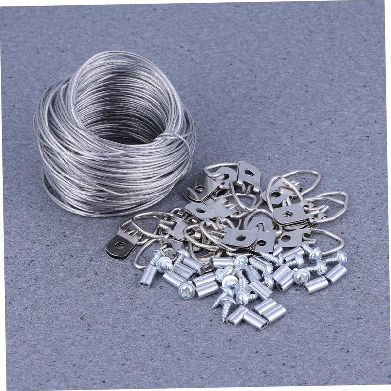 TEHAUX 20sets Cable Hanging Hook Kit with Picture Frame Hangers