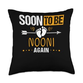 Soon To Be NOONI Again Promoted to Pregnancy Matching Family Throw Pillow, 18x18, Multicolor