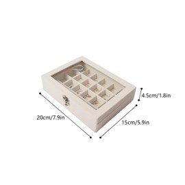 24 Grids Earring Storage Organiser, Velvet Jewellery Box Earring Box, Jewellery Storage Display Box for Rings, Earrings, Charms, Pendants, Green