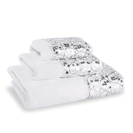 Zahari Home Sinatra Modern Bathroom Towel Set 3 Piece Towel Bath Towel, Hand Towel and Wash Towel Luxury Contemporary Decor Bling White Bath Towel Sets Soft, Plush and Highly Absorbent
