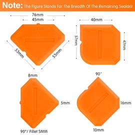 Outus Outus 2 Pieces Caulking Tool Set Silicone Sealant Grout Finishing Tool for Kitchen Bathroom Floor Sealant Sealing (Orange)