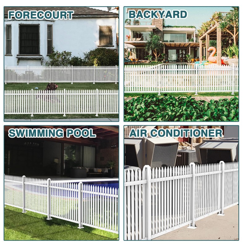 ECOOPTS 36" H x 84" W Vinyl Picket Fence Panels
