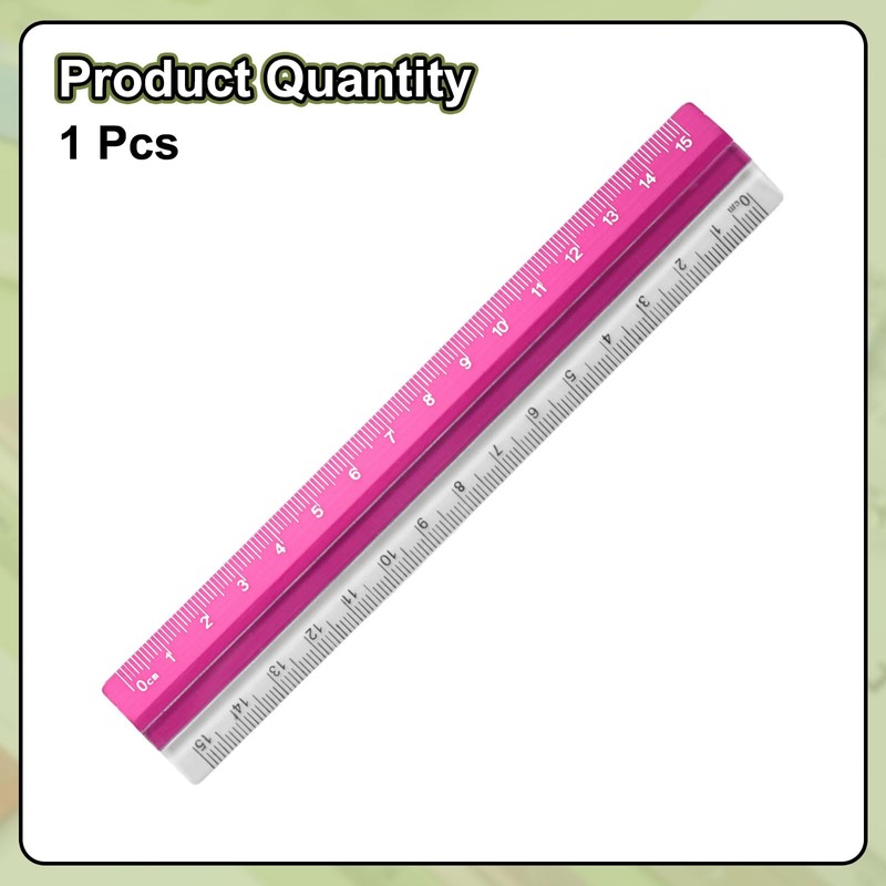 sourcing map Straight Ruler 15cm Metric Plastic Aluminum Alloy Protractor