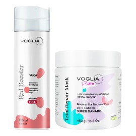 Kit Voglia: Shampoo Matizador Rojo + Tratamiento Reparador