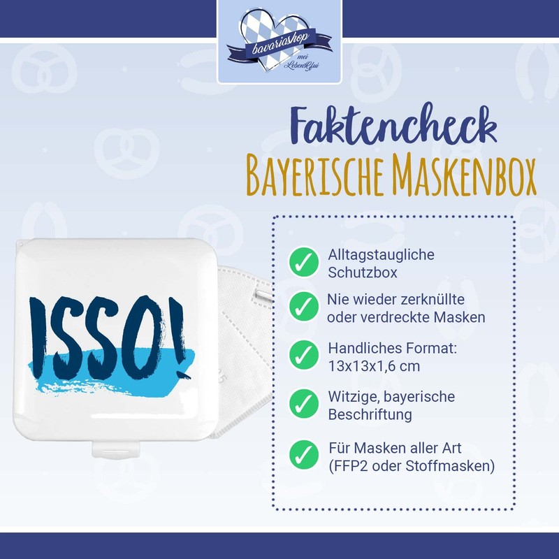 Bavariashop Masks Storage Box, Mask Box, Masks Case Häd I,