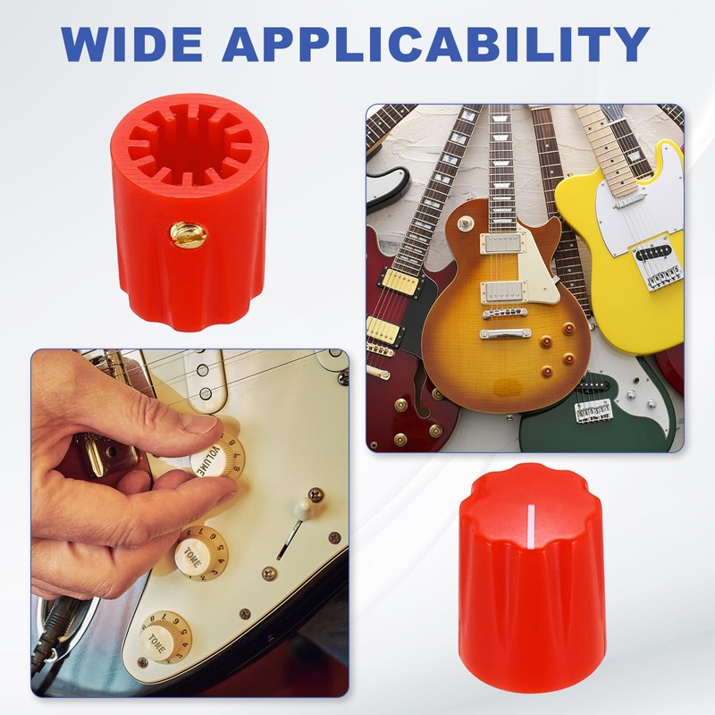 sourcing map 10pcs Red Guitar Effect Pedal Knob, 5/8" Plastic