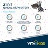 Vitakids 2-in-1 Nasal Aspirator Gentle Mucus Removal for Babies &
