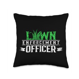 Landscaper Gardener Lawn Mowing Lawn Care Lawn Enforcement Officer Grass Mower Mowing Cut Throw Pillow, 16x16, Multicolor