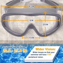 EasYoung Adult Swim Goggles, 2-Pack Wide View Swim Goggles for Men Women Youth Teen, Anti-Fog, UVProtection, Over 15 Years
