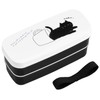 OSK 2-Tier Lunch Box Black Cat 340ml+300ml [Includes Chopsticks/Divider/Lunch Belt/Compact