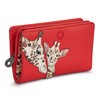 Yoshi Mother's Pride Giraffe Red Leather Zip Round Purse for