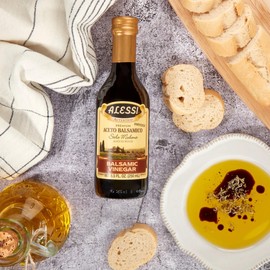 Alessi Balsamic Autentico from Italy, Premium Aceto, Stile Modena, Ideal on Caprese Salad, Fruits, Cheeses, Meats, Marinades 250 mL 8.5 Fl Oz (Pack of 1) + CreateAndBundle Sticker