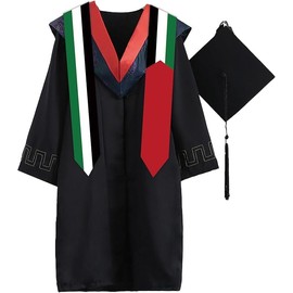 SNUWITH Palestine Flag Graduation Sash/Stole/Scarf 180X13CM Double Sided for Study Aboard International Students Graduation Decoration Item Gift