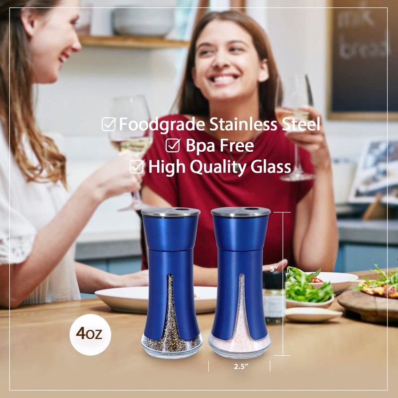 Blue Salt and Pepper Shakers by Aelga, Salt Shaker with