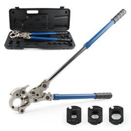 MGYOO Copper Propress Tool with 1/2" 3/4" 1" Jaw - Pro Press Copper Crimper Tool with Rotating 360° head and Extendable handle - Copper Pipe Crimping tool for Copper Tubing Propress fittings