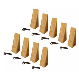 Quality Aftermarket 9 Caterpillar Style Backhoe Bucket Dirt Teeth w/ Pins & Retainers - 1U-3202