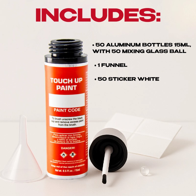 15ml Fillable Aluminum Touch Up Paint Bottles with Brush –
