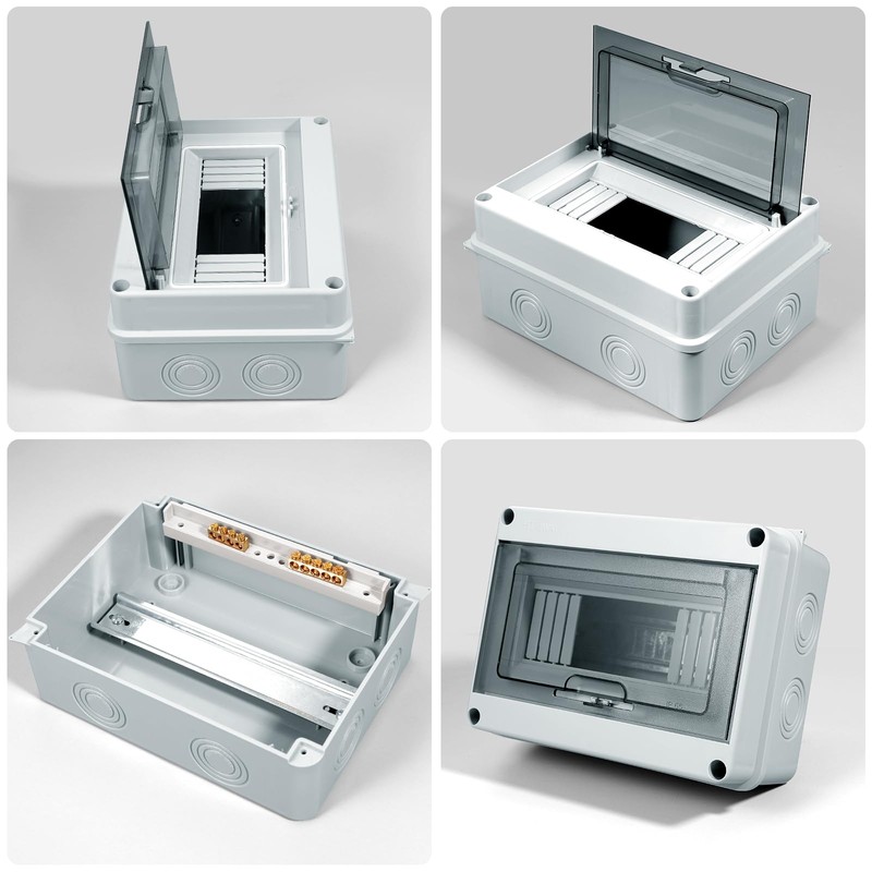 Zeawavsl Surface-Mounted Distribution Box, IP65 Fuse Box, Surface-Mounted, 1 Row