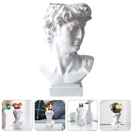 NUOBESTY Cosmetic Brush Holder Pen Holder Greek office organizer david pencil cup david head sculpture Statue of David Nordic Vase