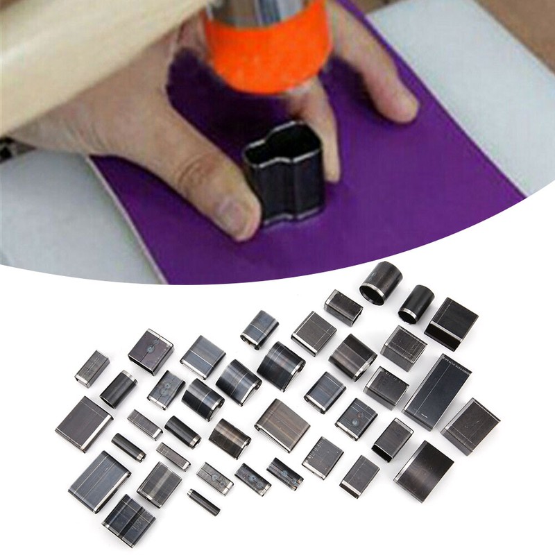 39Pcs Hollow Hole Cutter Punch Set Short Leather Belt Drilling