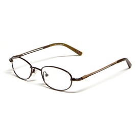 Calabria Viv Kids 116 Oval Blue Light Blocking Reading Glasses +2.25 Brown Girls