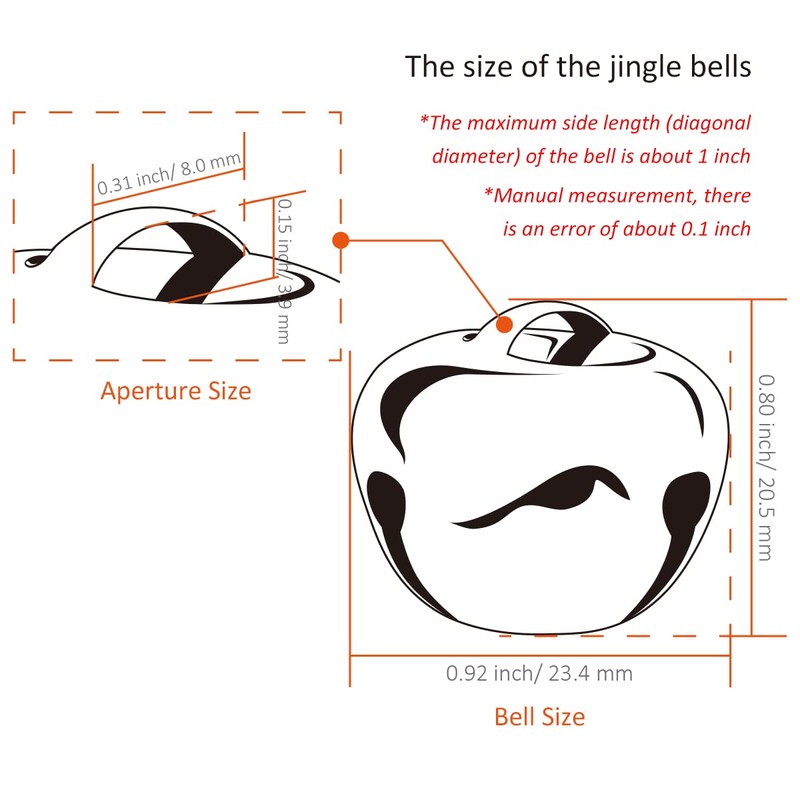 Hot Bear Colorful Jingle Bells 1-Inch/ 25mm, 100-Pack, Gold/Silver (Silver)